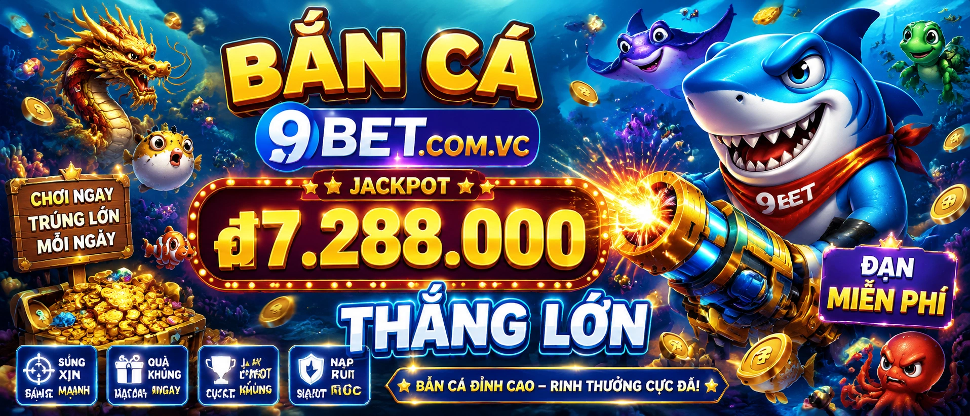 Ảnh giao diện Bắn Cá chủ đề đại dương trên 9BET