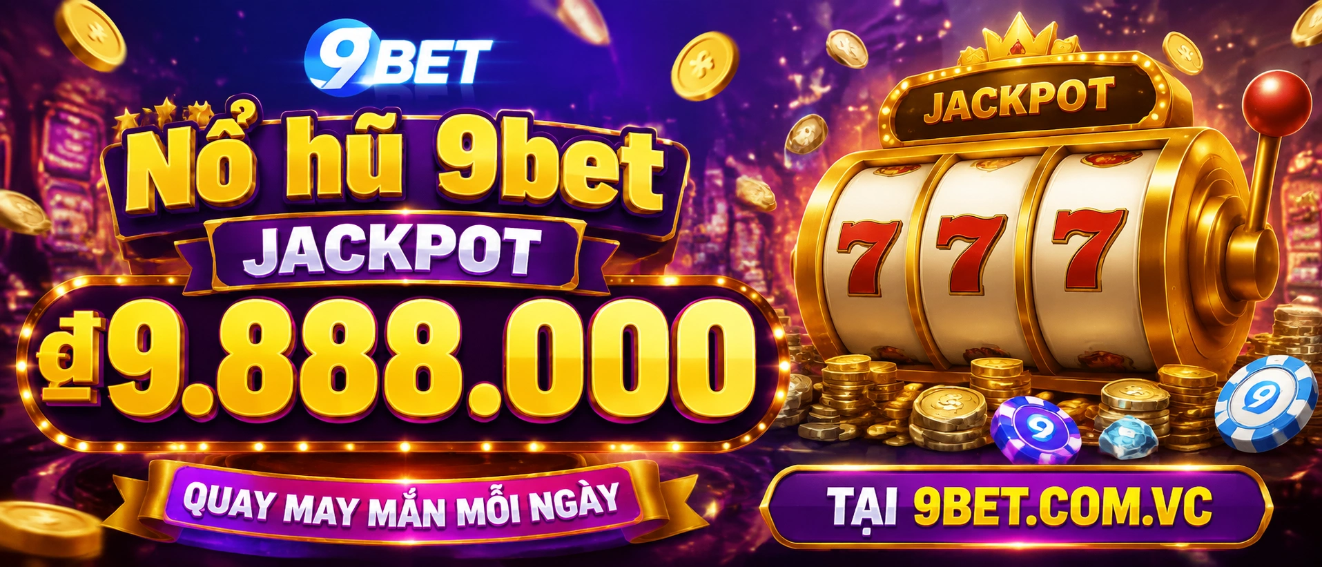 Không gian trang chủ 9BET với giao diện Nổ Hũ nổi bật