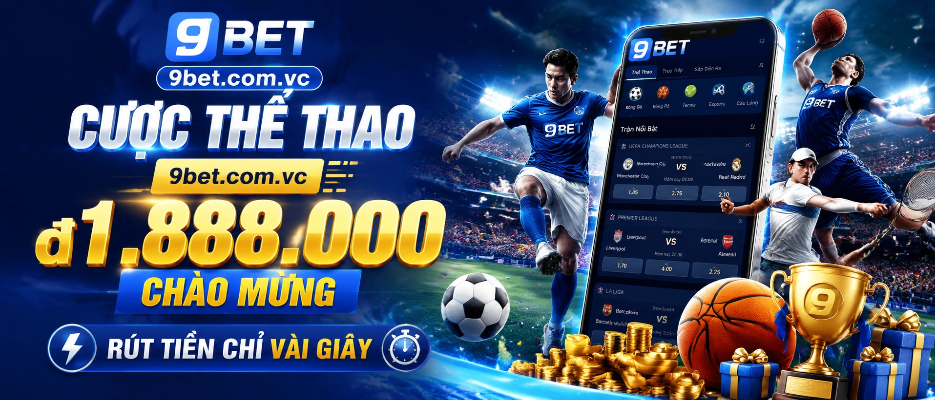 Danh mục thể thao 9BET với các lựa chọn phổ biến